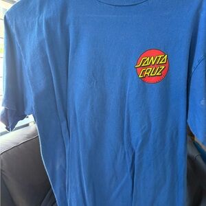 Santa Cruz Skateboards Blue Tee with Red and Yellow Logo